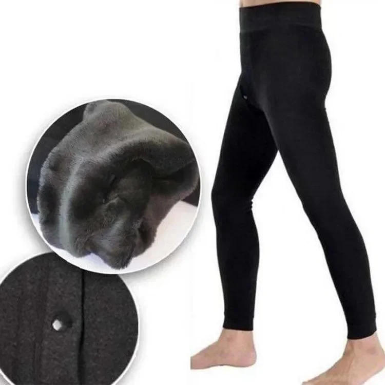 Description Picture 2 of itemWinter Thermal Underwear Bottoms Male Leggings Thermos Warm Wool Thickened Long Johns Men's  Elastic Tights Pants H06