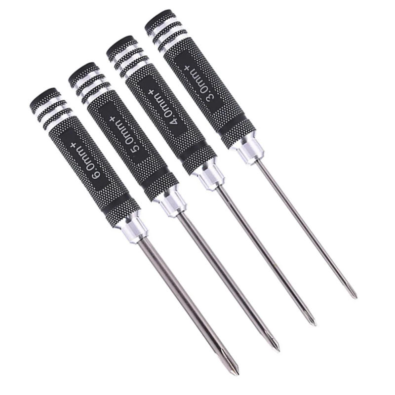 Description Picture 6 of item4pcs Cross Screwdriver 3/4/5/6mm Non-slip Aluminum Alloy Handle Precision Screwdriver Wrench Tool Kit For RC Helicopter Tools