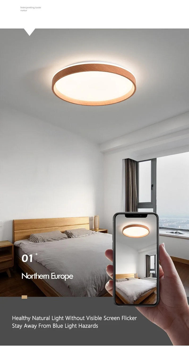 Description Picture 6 of itemModern Minimalist Bedroom Led Ceiling Light Nordic Study Dining Room Round Ceiling Lamps Home Interior Decoration Lighting Lamps