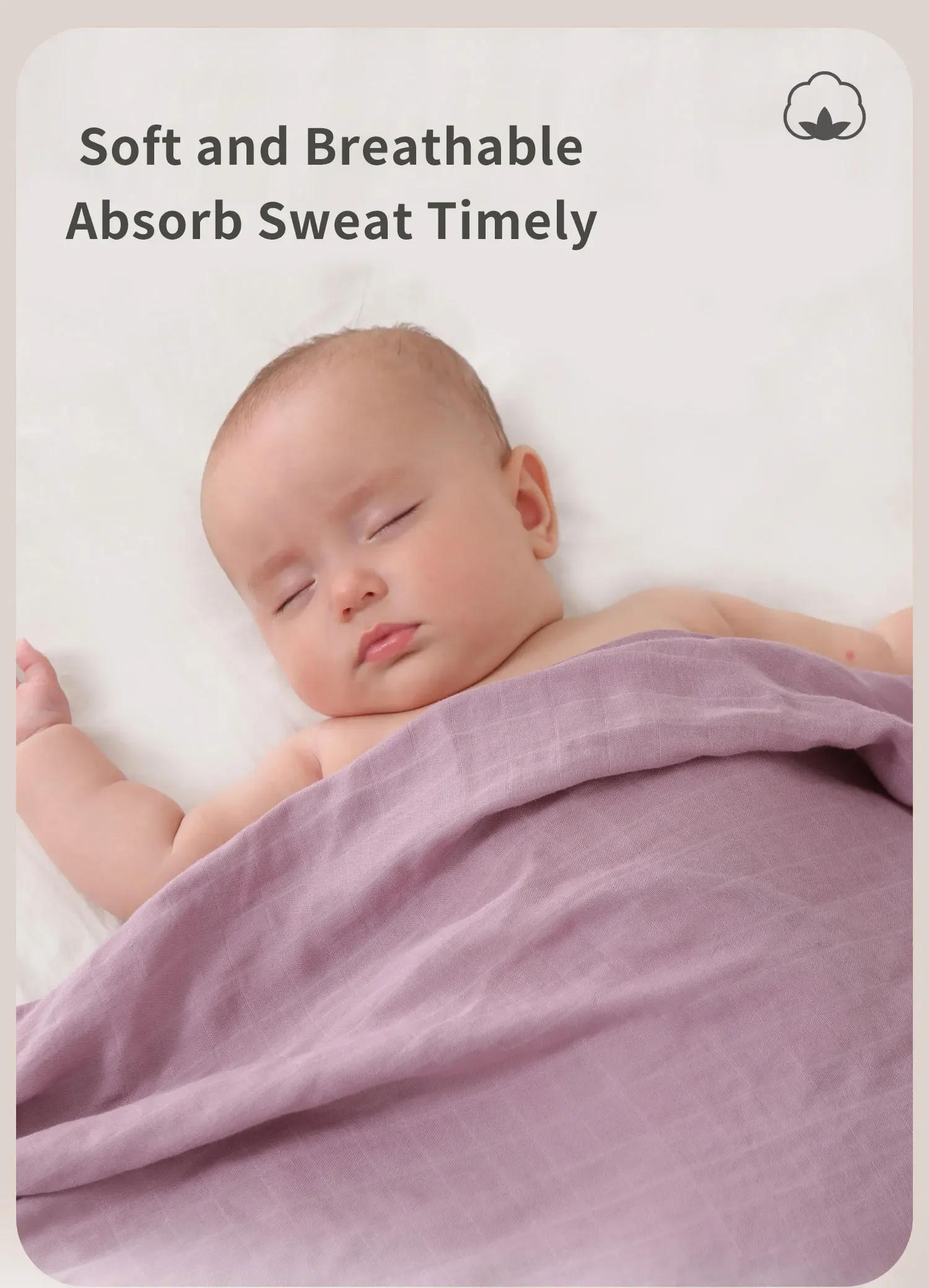 Description Picture 5 of item120*120 Cm Soft Muslin 100% Cotton Baby Blanket Cute Cartoon Newborn Blankets Bath Gauze Infant Wrap Sleepsack Stroller Cover