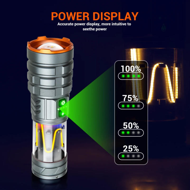 Description Picture 6 of item50W High-Power Flashlight USB Rechargeable With Power Bank Function 11 Lighting Modes To Switch Freely Outdoor Portable Light