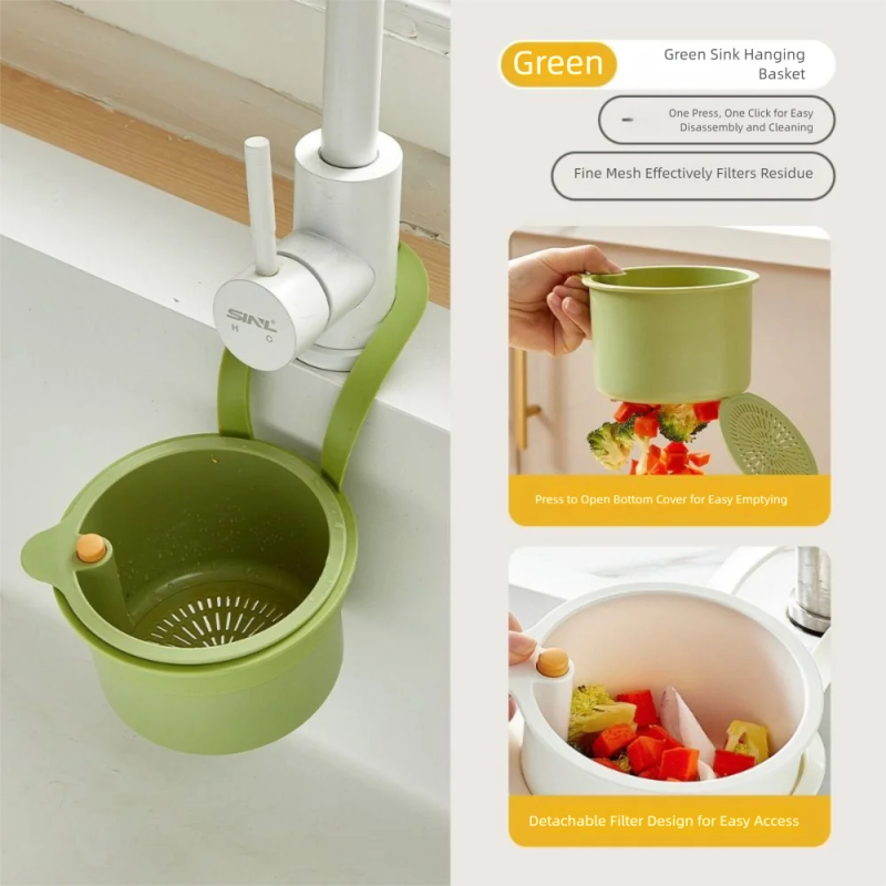 Description Picture 6 of itemCreative Sink Hanging Strainer Basket Detachable Openable Bottom Cover Kitchen Garbage Filter Multifunctional Easy To Clean