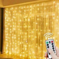 2025 Christmas Lights USB Powered LED Curtain String Lights 8 Modes Wedding Indoor Bedroom Window Decoration Holiday Lighting