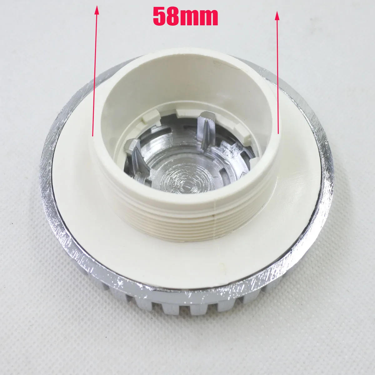 Description Picture 3 of item95mm spa tub water suctions face,Perfect fit for back water accessories,Chrome plated plastic surface with obvious reflective