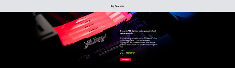 Description Picture 4 of itemKingston FURY Renegade DDR5 RGB 16GB 32GB 6000 MHz 6400 MHz 6800 MHz 7200 MHz CL32 Desktop AMD Intel CPU Motherboard RAMs