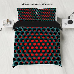 3pcs Geometric honeycomb Series Duvet Cover Set, Printed Bedding Set For Bedroom, (1*Duvet Cover + 2*Pillowcases, No Core)