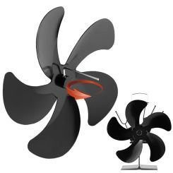 5 Blades Stove Fan Blade Replacement Low Noise Blade Winter Wood Log Burning Aluminum Alloy Universal Fireplace Fan Accessories