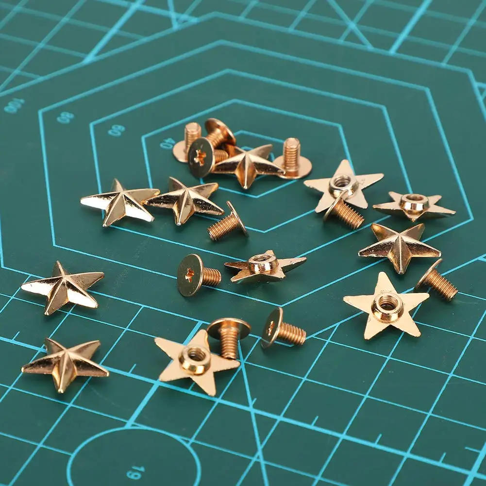 Description Picture 3 of item10pcs Metal Star Studs Screw Rivets for DIY Clothes Belt Shoes Purse Leathercraft Decoration Accessories