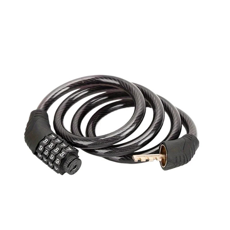 Description Picture 3 of itemAnti-Theft Bicycle Code Lock Foldable 4 Digit Password Combination Cycling Lock 1m Security Steel Wire Resistant Drill Bike Lock