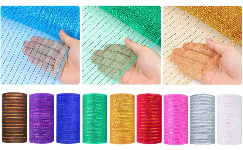 Description Picture 3 of item10Yards/Roll 6inch Mesh Yarn Roll Mesh Ribbon for Gift Wrapping Christmas Tree Deco Festival Wreaths DIY Handmade Crafts