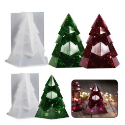 3D Christmas Tree Candle Molds DIY Silicone Gypsum Ornament Mold Scented Candle Resin Mold Christmas Pine-Tree Soap Mold