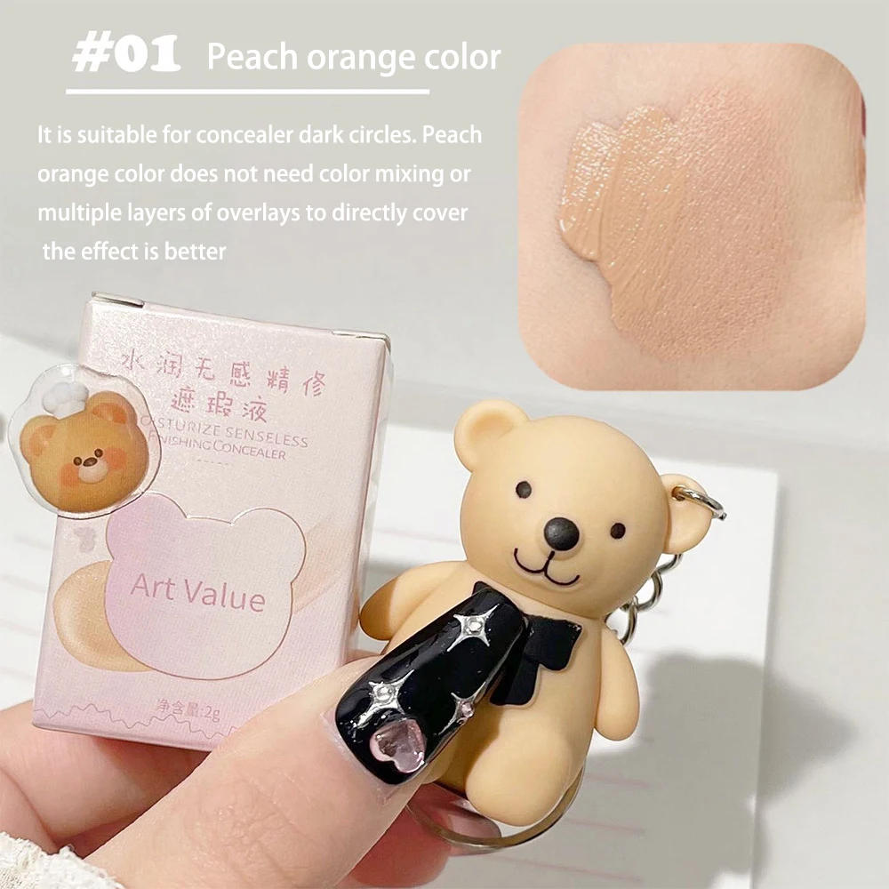 Description Picture 6 of itemSmall Bear Face Liquid Foundation Concealer Waterproof Full Coverage Concealer Covering Black Circles and Acne Marks Face Makeup