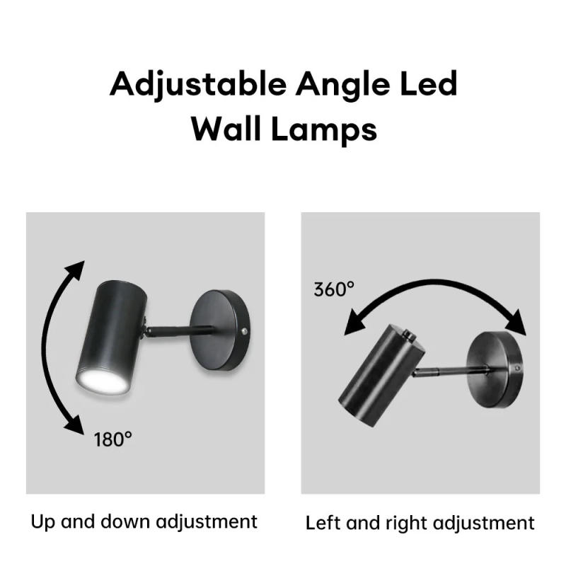 Description Picture 6 of itemModern Metal LED Wall Lamp Nordic 360 Degrees Adjustable Vintage Vanity Light Iron Art Wall Sconce Downlight for Bedside