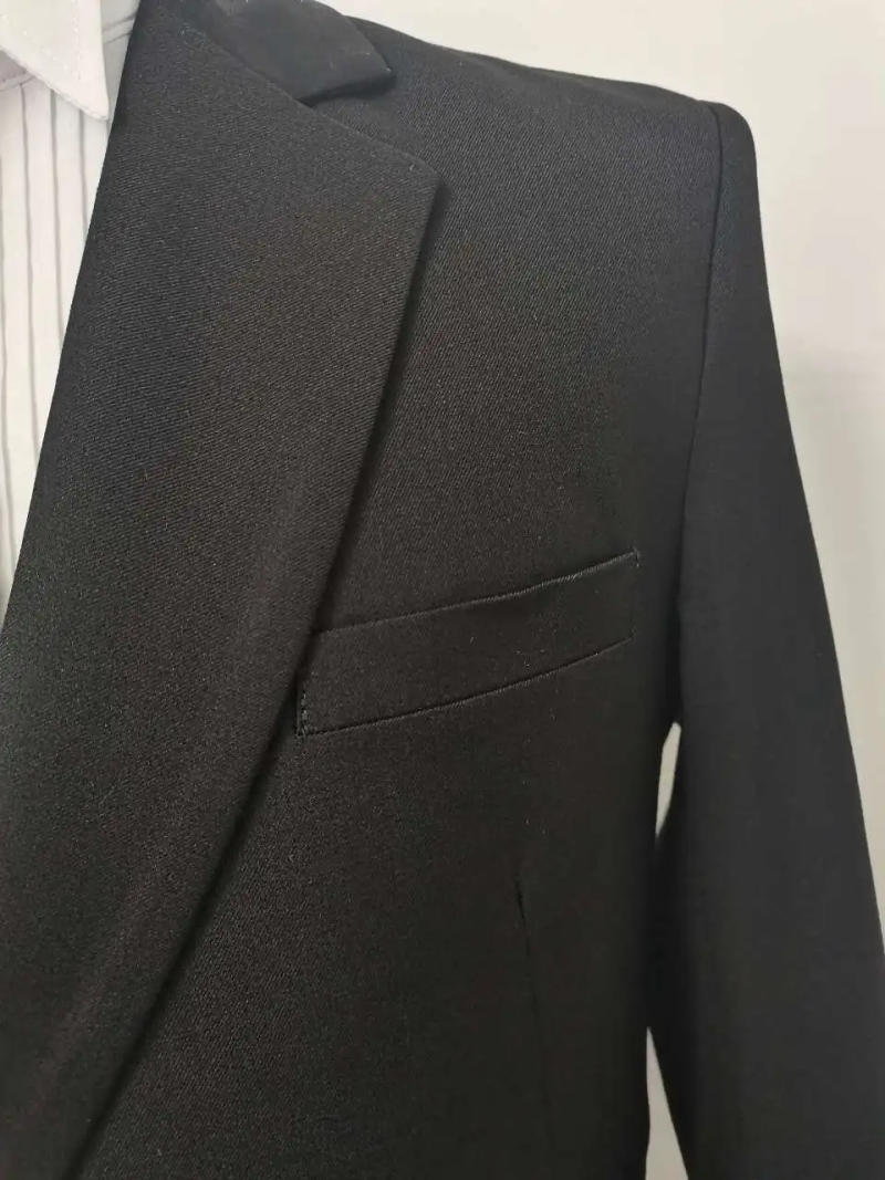 Description Picture 3 of itemTailor Made Black Men's Slim Suit Fit Double Breasted 2 Piece Formal Wedding Suit Groomsman Blazer Pants(Jacket+Pant)