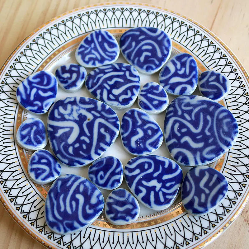 Description Picture 5 of item100g Oval Ceramic Mosaic Tiles Multi Color Mosaic Piece DIY Mosaic Making Stones for Craft Hobby Arts Home Wall Decoration arte