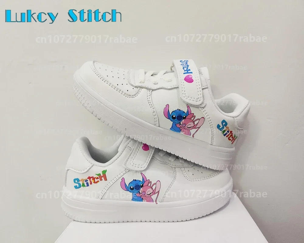 Description Picture 3 of itemStitch Shoes sneakers for children Student Casual basketball shoes Kid Sneakers girls boys Running Fashion Sports Shoes WHITE 9