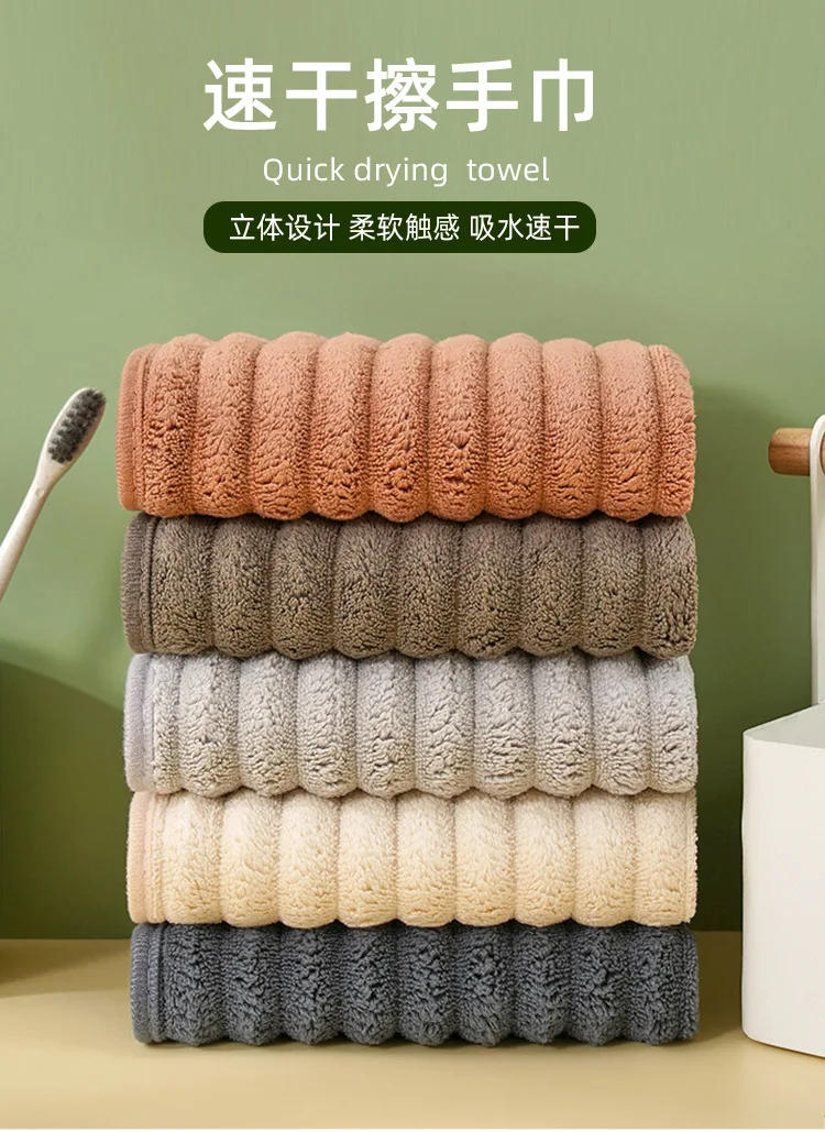 Description Picture 2 of itemCoral Fleece Square Towel Hand Towel Kitchen Handkerchief Bathroom Soft  Absorption No Hair Loss  Quick-drying
