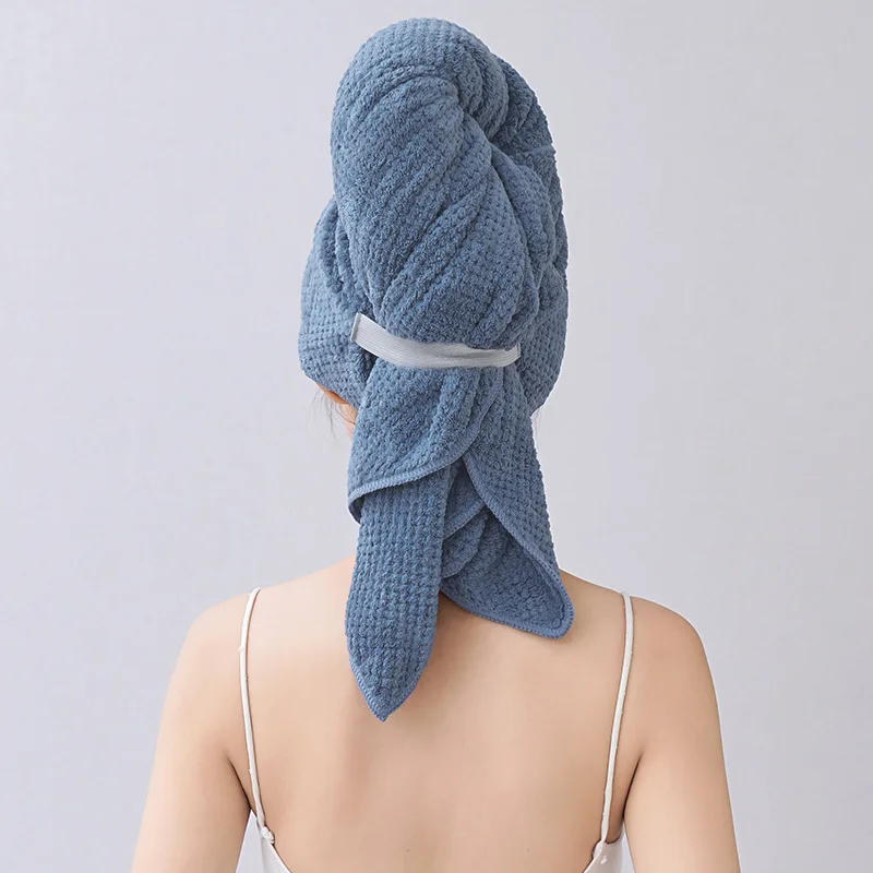 Description Picture 6 of item1pc Large Absorbent Hair Towel Microfiber Soft Drying Towel With Stretch For Wet Curly Hair Long Hair Anti-Frizz Drying Quick