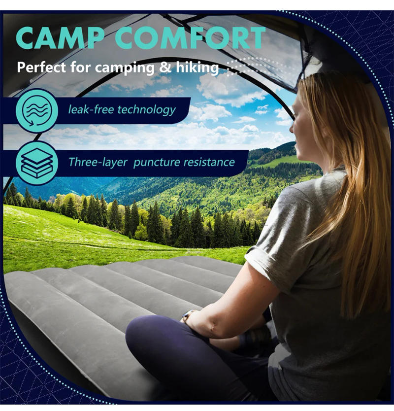 Description Picture 6 of itemAir cushion inflatable mattress camping air cushion bed built-in pillow foldable storage suitable for home camping travel hikes