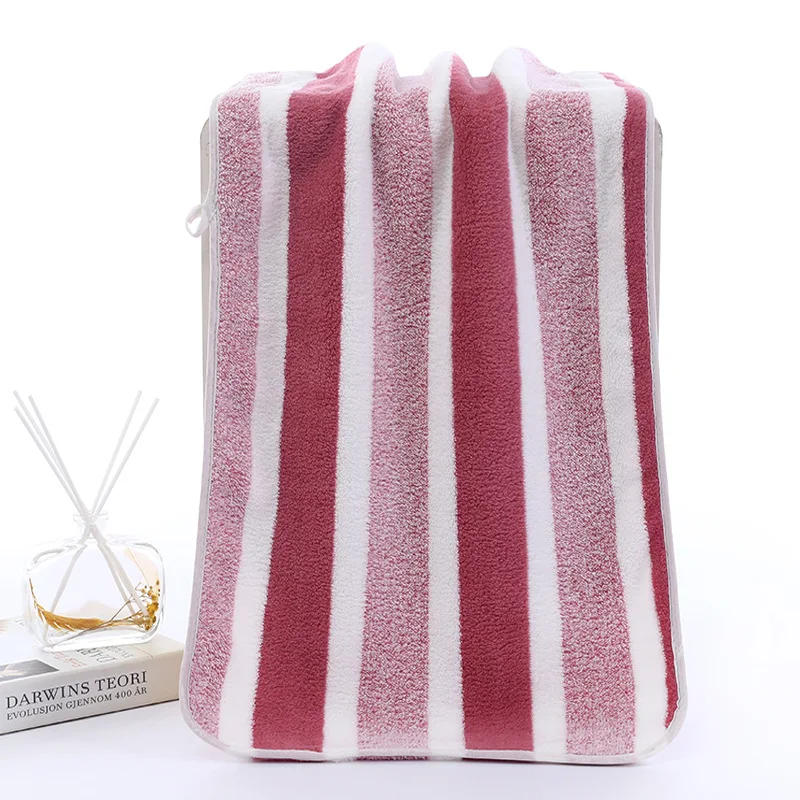 Description Picture 4 of item1 pcs Striped Face Towel Absorbent & Quick-drying Super Soft Skin-friendly Bathing Hand Towel For Home Bathroom 35x75cm