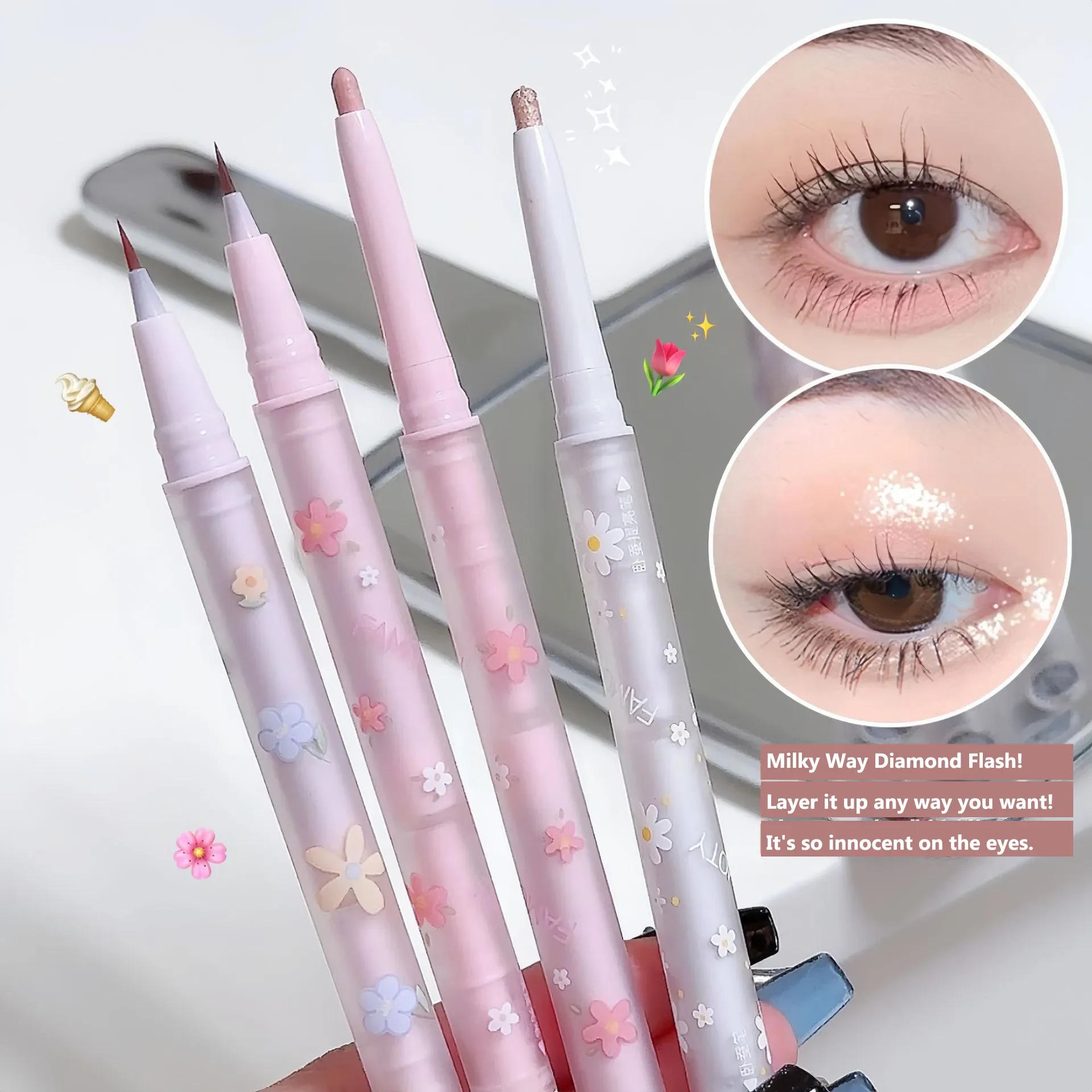 Description Picture 5 of itemDouble Head Lying Silkworm Eyeliner Liquid Down To Shadow Pencil Eye Highlighting Eyeshadow Stick Natural Big Eye Makeup Gel Pen