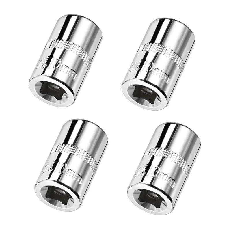 Description Picture 2 of item4pcs 1/4Inch Hex Socket Ratchet Wrench Drive Sockets Adapter 10mm Shallow Socket Repair Tool For DIY Automotive Repairs