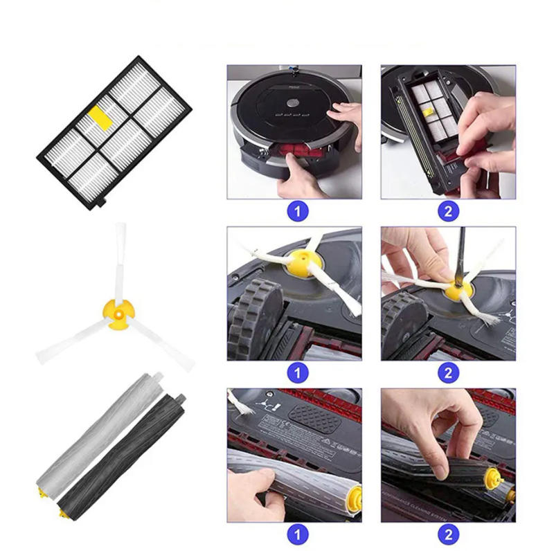 Description Picture 5 of itemFor iRobot Roomba 800 980 990 900 896 886 870 865 866 Series HEPA Filter Side Roller Brush Vacuums Cleaner Replacement Parts