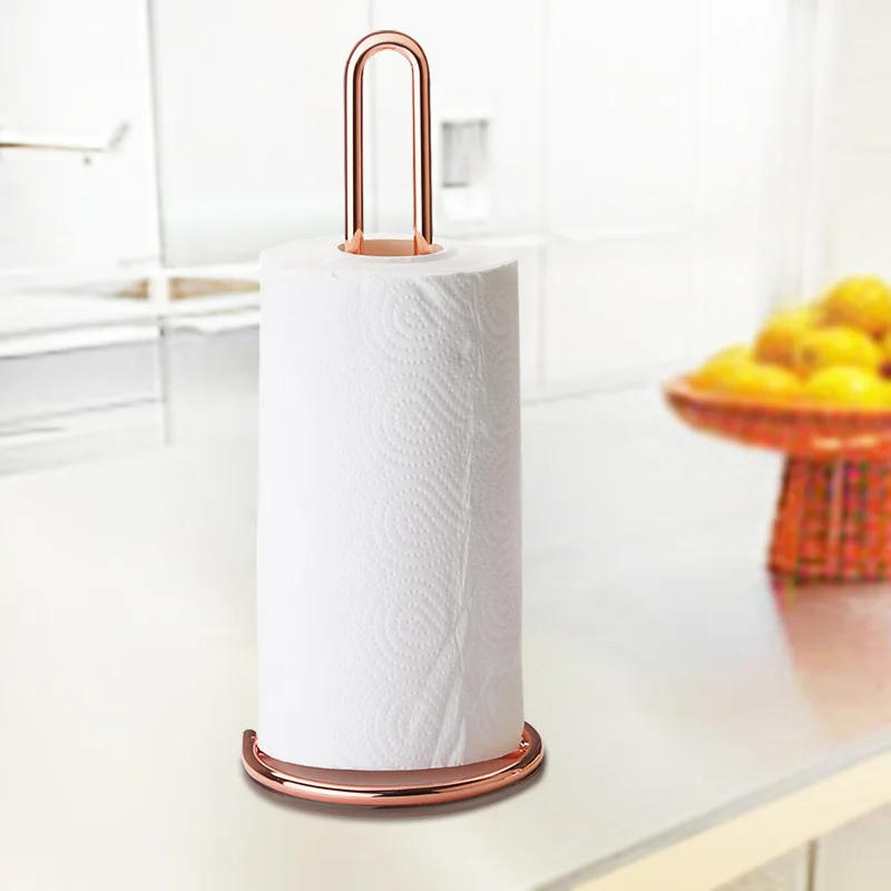 Description Picture 4 of itemStainless Steel Kitchen Roll Paper Towel Holder Bathroom Tissue Stand Dining Table Vertical Napkins Rack Kitchen Storage Shelf