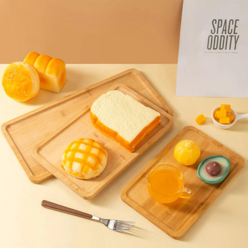 Description Picture 4 of itemBamboos Wood Rectangular Tea Tray Solid Wooden  Tray Tea Cups Trays Stand Tray For Kitchen Party Tea Bar Storage Tray Tableware