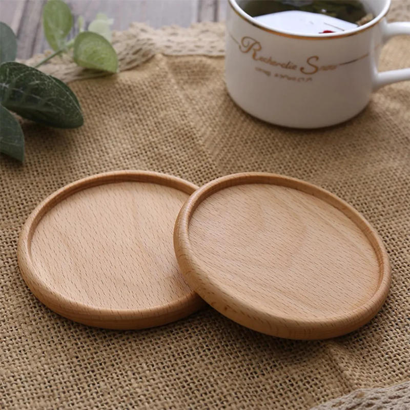 Description Picture 3 of item1PC Wooden Coaster Placemats Tea Coffee Cup Pad Black Walnut Wood Heat Resistant Round Bowl Teapot Mat Insulation Tableware Mug