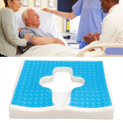 Gel Anti Bedsore Cushion Breathe Freely Fiber Material T Shaped Opening Triangular Slope Design Breathable Chair Pad Car