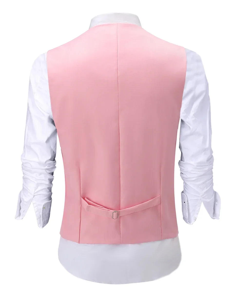 Description Picture 4 of itemcustom Men's Waiter Vest Burgundy Slim Fit Prom Double Breasted Blazer Champagne Suits Red Waistcoat For Wedding Man Grooms