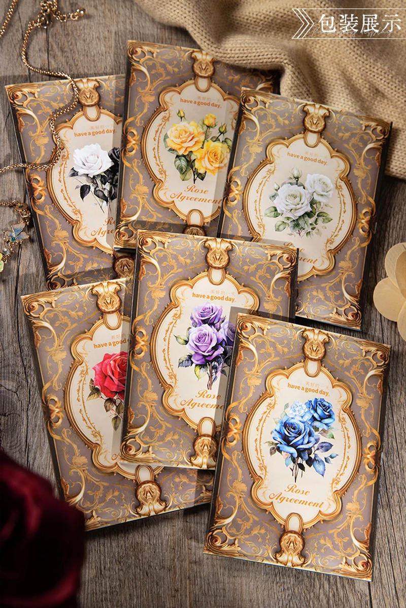 Description Picture 4 of item30 pcs Roses Material paper Set Decor collage material Background paper For DIY Diary Album art marker Scrapbooking supplies