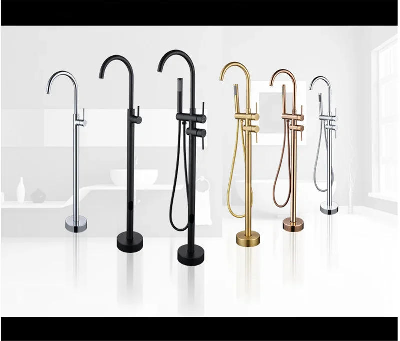 Description Picture 3 of itemBathtub Faucet + Handheld Shower Free Standing Rose Gold  BathTub Mixer Taps Floor or Wall Mounted Bathtub Mixer