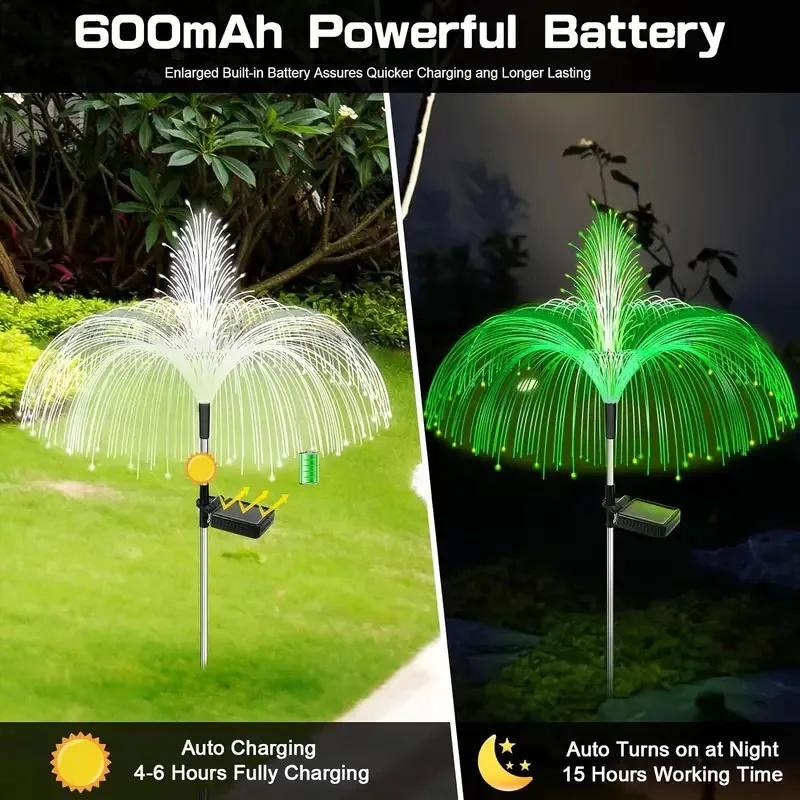 Description Picture 4 of itemSolar Jellyfish Reed Lights Outdoor 7Color Changing LED Lawn Path Lights Garden Walkway Decorative Fairy light Rechargeable