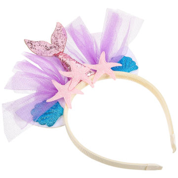 Tail Headband Glitter Shell Hairband Tiara Tail Headbands Party Hair Accessories for Random Style