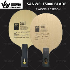 Original SANWEI T5000 Table Tennis Blade 5 Wood 2 Carbon Entry Intermediate Ping Pong Blade for Loop Drive with Fast Attack