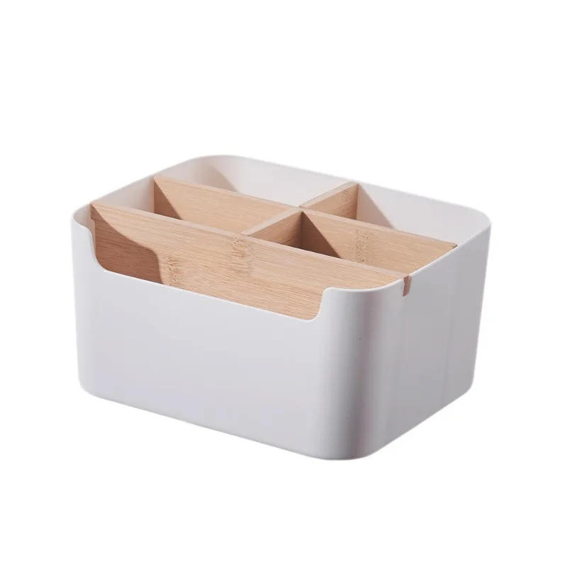 Description Picture 3 of itemDesktop storage box bamboo and wood cosmetics storage basket remote control board storage box miscellaneous items storage basket
