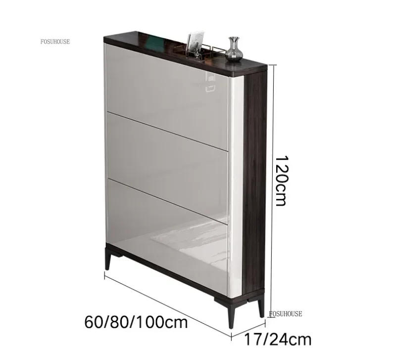 Description Picture 4 of itemShoe Rack with Folding Shoe Changing Stool Luxury Home Furniture Storage Entrance Ultra-thin Hallway Shoe Cabinets Shelf g