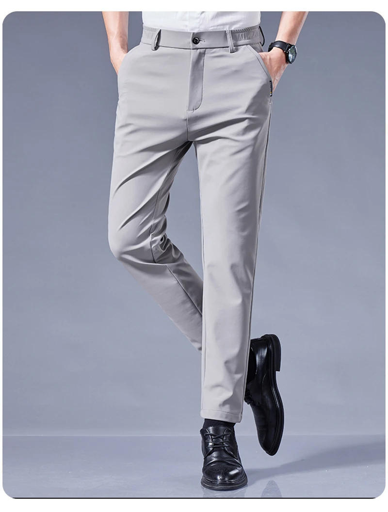 Description Picture 6 of itemSummer Joggers Men Thin Ice Silk Fabric Four-sided Elastic Casual Pants Cargo Trousers Streetwear Sweatpants