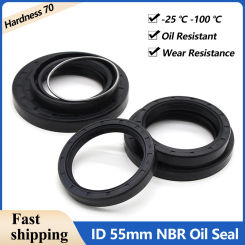 ID 55mm Black NBR Oil Seal TC-55*70/72/75/78/80/82/85/90/95/100/110*8/9/10/12mm Nitrile Rubber Shaft Double Lip Oil Seal Gasket