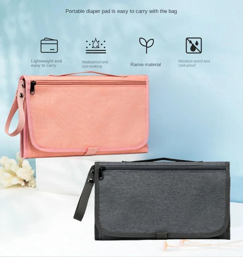 Description Picture 2 of itemPortable Diaper Changing Pad Portable Baby Changing Pad with Pockets Waterproof Travel Diaper Changing Station Kit Baby Gifts