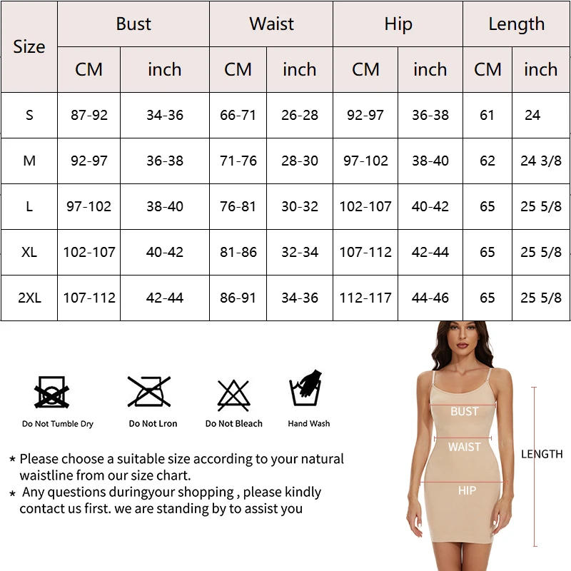 Description Picture 2 of itemSeamless Shapewear Control Slips for Under Dresses Women Smooth Body Shaper Tummy Control Full Slip Slimming Cami Slip