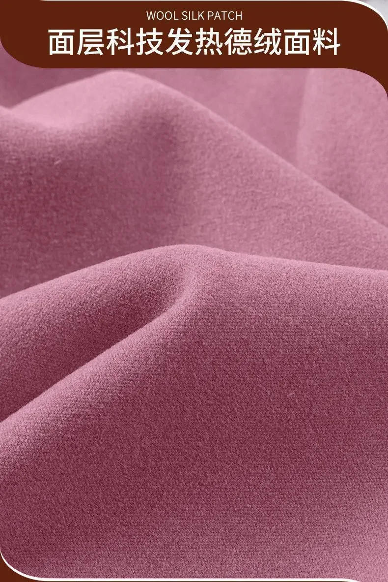 Description Picture 4 of itemDouble Sided Velvet Thermal Underwear for Women Set Thick Intimate Self-heating Bottoming High Collar Top+trousers 2 Piece Set