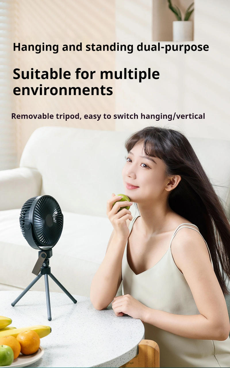 Description Picture 4 of item6 in clip electric fan, mini portable,four speed, rechargeable function,hanging/handheld/desktop three modes 720 degrees rotat