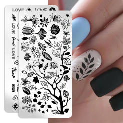 1PC Flower Leaves Nail Stamping Plates Leaf Floral Butterfly Line Printing Stencil Nail Stamp Templates DIY Nail Art Tools