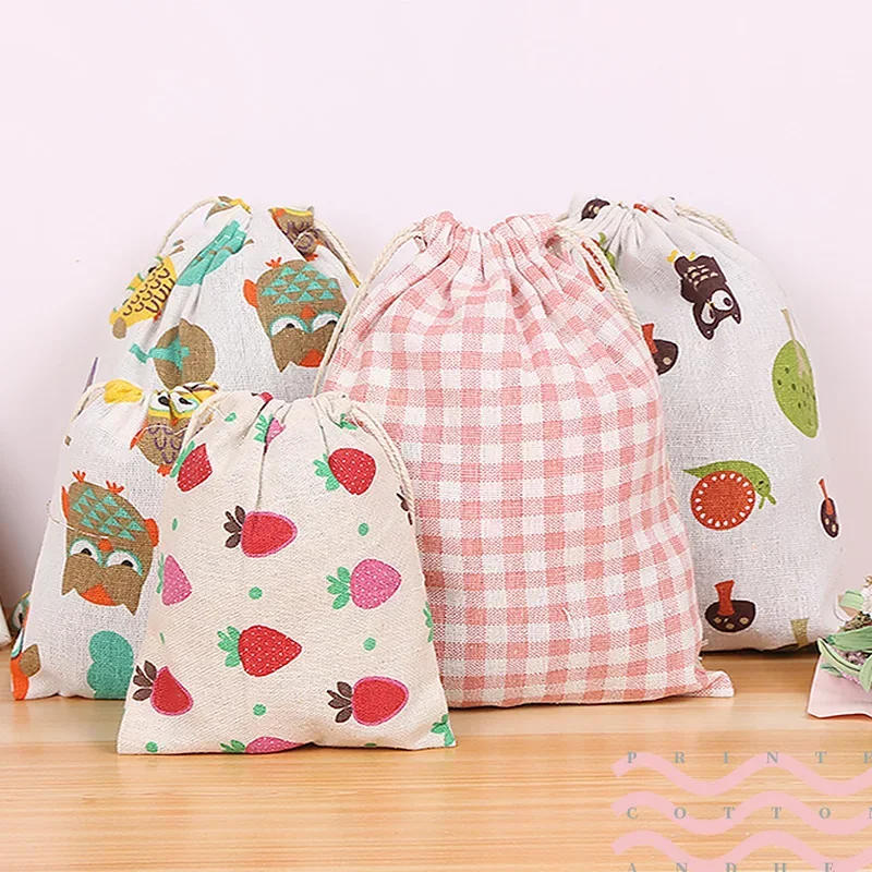 Description Picture 4 of itemPet Toys & Snacks Storage Cotton Linen Fabric Pouch Drawstring Bag Cute Kids Travel Cloth Shoes Storage Bag Makeup Case Gift Bag