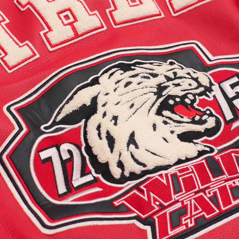 Description Picture 5 of itemMen's Real Leather Jacket with Embroidery Thicken Cowhide Leather Leather Classic Baseball Outfits Coat