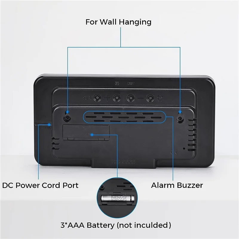 Description Picture 4 of itemKYCOR-3X Digital Wall Clock, 9Inch LED Digital Clock Large Display With 12/24H, Big Digits,Small Silent Wall Clock (Red)