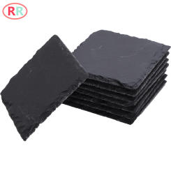 Slate Drink Coaster with Anti-Scratch Bottom Rustic Black Stone Coasters Bulk for Kitchen Drink Coffee Bar Home Engraving